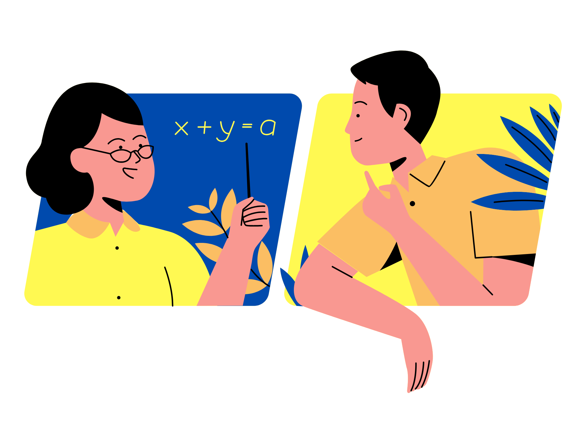 Two People discussing Algebra